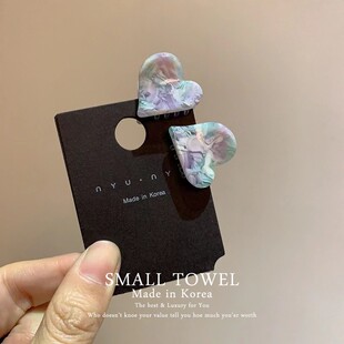 高级感精致彩色爱心对夹公主头刘海发夹小发卡 韩国东大门进口法式