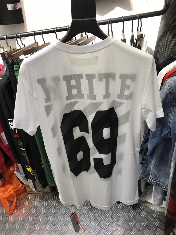 2019ss夏季潮牌新款69號white箭頭印花網紗雙層短袖T恤男女在類目 男裝, T恤中 - 來自Buy2taobao.com提供專業的淘寶代購服務