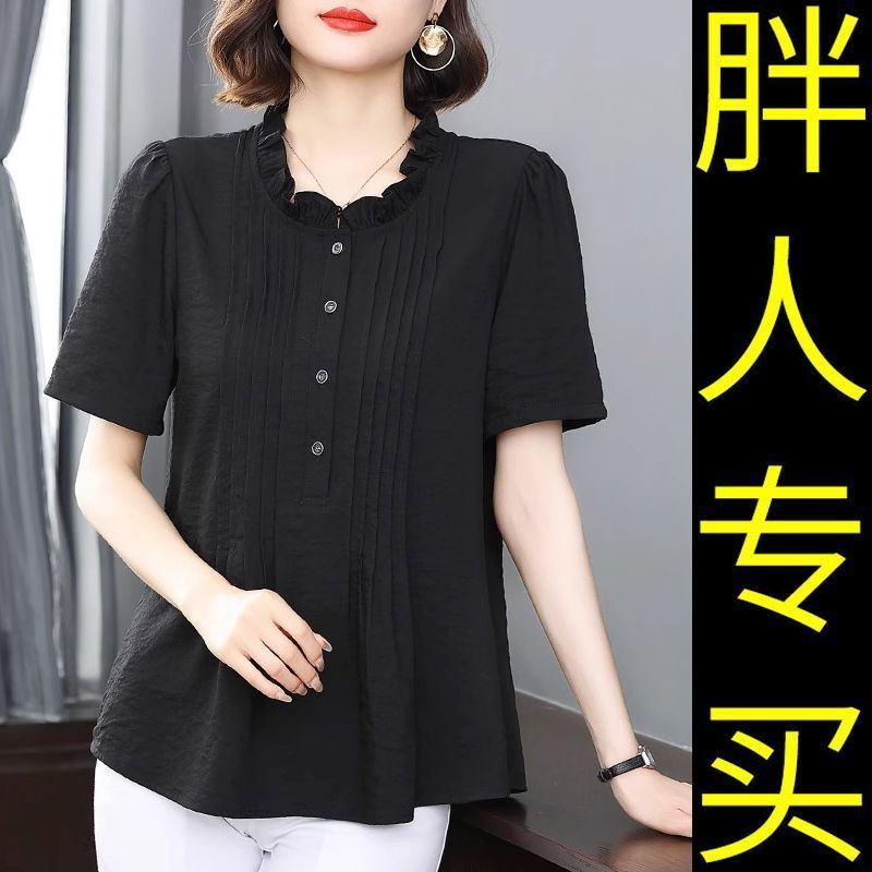 短袖衬衫女夏季2025年新款黑色