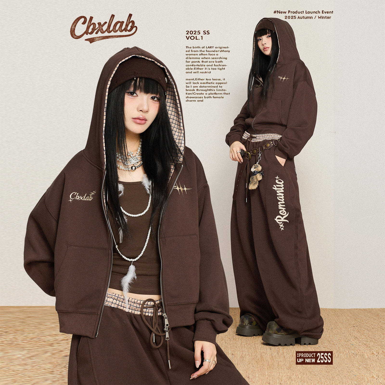 CBXLAB街舞潮牌秋冬复古格纹套装甜酷辣妹长袖帽衫嘻哈垂坠运动裤,女装/女士精品,休闲运动套装,淘宝优惠券,粉丝福利购,淘宝优惠卷