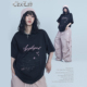 复古街头辣妹短袖 CBXLAB街舞潮牌黑色涂鸦做旧夏季 宽松T恤美式 潮