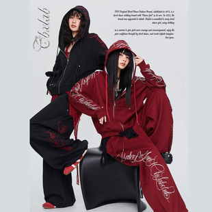 运动裤 CBXLAB街舞潮牌 重工辣妹卫衣美式 哥特未来感套装 荆棘花体