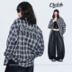 银河碎钻 格子嘻哈长袖 衬衫 CBXLAB街舞潮牌复古 美式 废土辣妹上衣