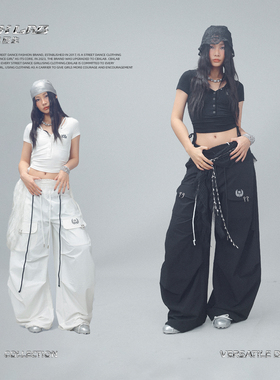 CBXLAB街舞潮牌设计感速干透气香蕉工装裤爵士欧美宽松跳舞运动裤