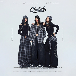 衬衫 CBXLAB街舞潮牌 嘻哈长袖 银河碎钻山本运动裤 潮 复古格纹系列