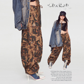 心动专区 做旧复古火烧水洗工装 裤 CBXLAB街舞潮牌 辣妹街头长裤