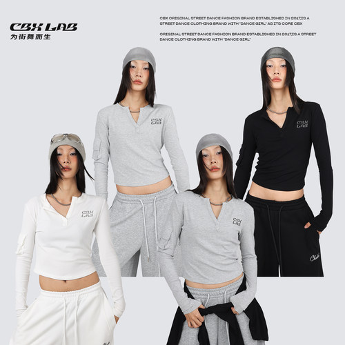 CBXLAB街舞潮牌秋冬柔软辣妹长袖