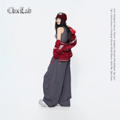 CBXLAB街舞潮牌美式 运动裤 撞色夹线嘻哈香蕉长裤 爵士辣妹复古个性