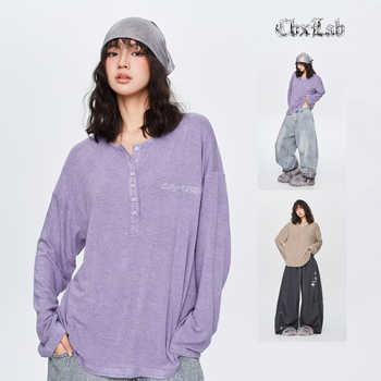 CBXLAB街舞潮牌极简爵士慵懒老钱风长袖嘻哈美式街头亨利领罩衫潮