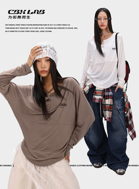 CBXLAB街舞潮牌简约美式爵士舞长袖女嘻哈跳舞复古辣妹kpop上衣潮