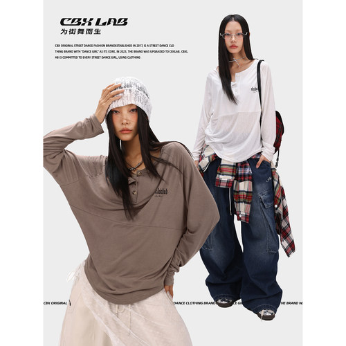 CBXLAB街舞潮牌美式辣妹复古长袖