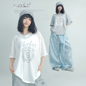 CBXLAB街舞潮牌夏季 高棉软糯垂坠感慵懒T恤嘻哈街头简约轻盈短袖