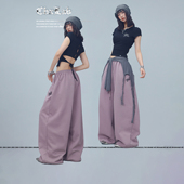 CBXLAB街舞潮牌紫色 爵士柔软亲肤休闲裤 大王长裤 嘻哈街头运动裤