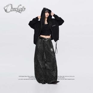 性感辣妹运动裤 CBXLAB街舞潮牌 美式 豹纹速干跳舞嘻哈长裤 美洲豹