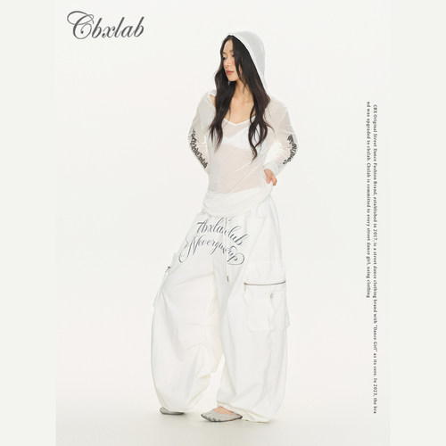 CBXLAB街舞潮牌美式高街哥特慵懒辣妹微透性感简约百搭爵士上衣潮