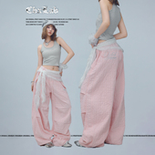 CBXLAB街舞潮牌粉色 肌理感速干休闲裤 心动专区 皱皱长裤