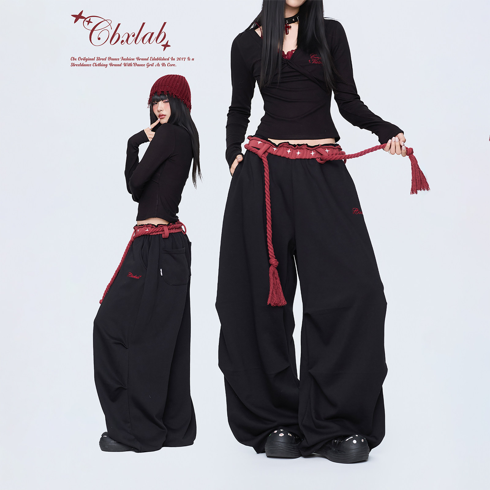 CBXLAB街舞潮牌星轨腰头美式拼接嘻哈运动裤个性复古爵士休闲裤潮,女装/女士精品,休闲裤,淘宝优惠券,粉丝福利购,淘宝优惠卷