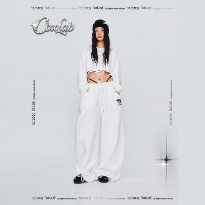 CBXLAB街舞潮牌下摆破洞废土风辣妹爵士卫衣kpop美式露脐长袖上衣