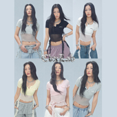 CBXLAB街舞潮牌网纱流苏飘逸爵士辣妹短袖 kpop跳舞轻盈夏季 上衣女