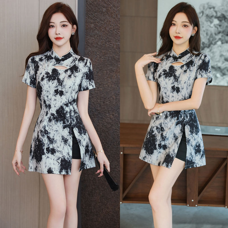 足疗采耳按摩气质修身遮肚工作服