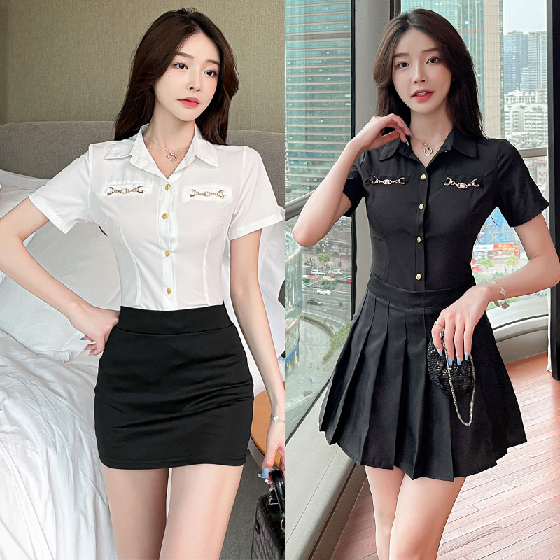 夜场ktv公主服足疗工作服夏图片