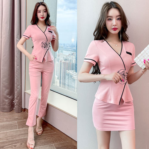 洗浴推拿养生气质显瘦减龄工衣女