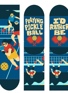 欧美街头风袜子潮袜外贸爆款'PLAYING PICKLE BALL'袜底字母男袜