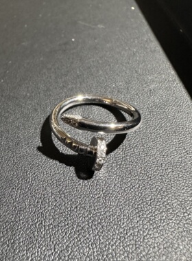 黄铜2026新款钉子开口可调节戒指女士小众设计轻奢指环高级感百搭