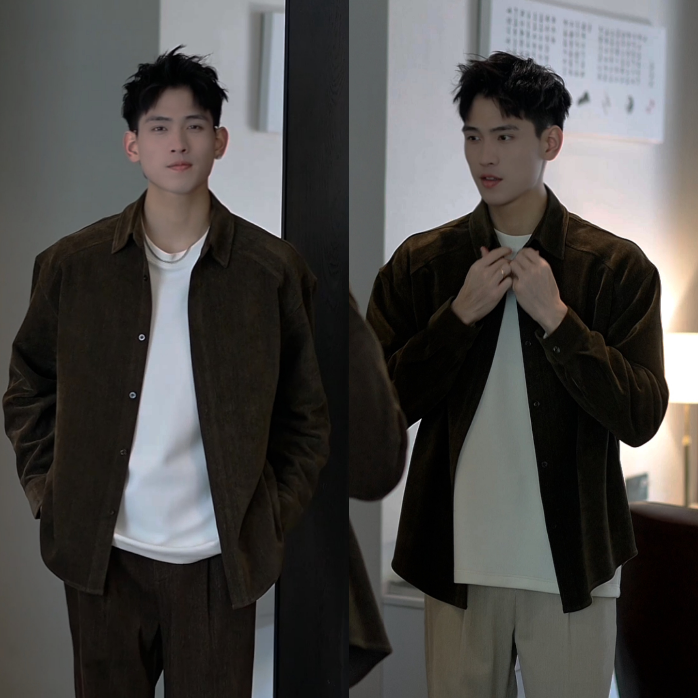 春季新款韩式街头风男士翻领夹克秋季长袖宽松百搭潮流外套高级感