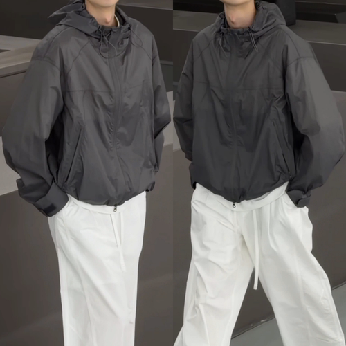 春季新款休闲连帽男士夹克