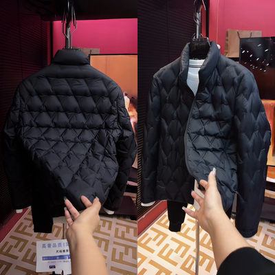 男士冬季保暖立领菱格棉服