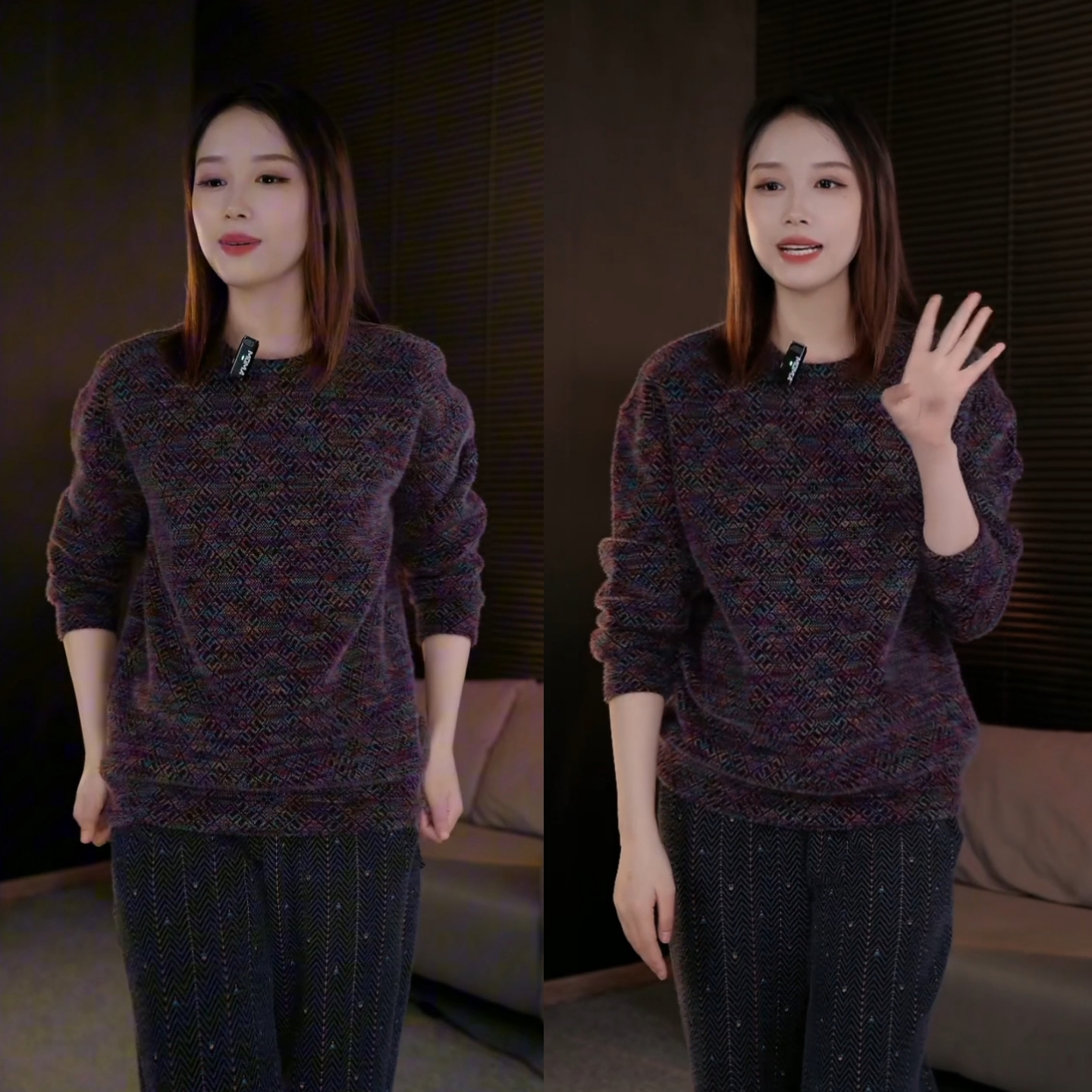 潮牌男士色织提花卫衣时尚休闲百搭高级感上衣重磅高品质冬季新款