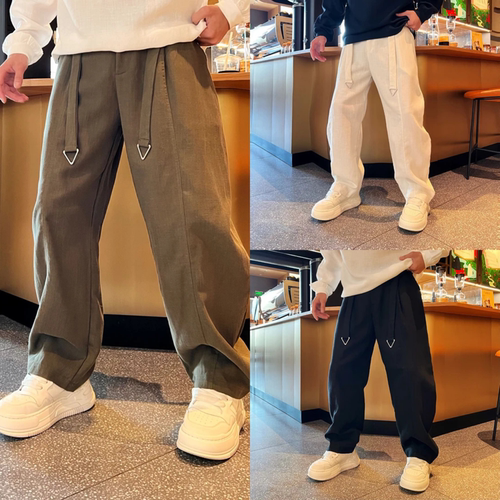 2026春男士纯色直筒休闲裤透气