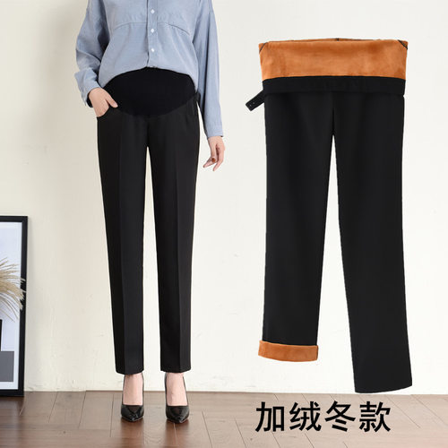 西装裤直筒裤加绒藏青色