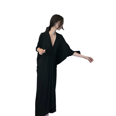 莫代尔连衣裙女宽松慵懒风