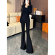 子高腰显瘦拖地裤 黑色裤 垂感休闲长裤 西装 喇叭裤 裤 女春秋2026新款