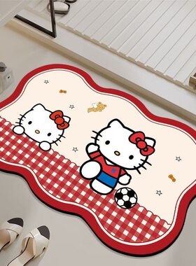 硅藻泥地垫Hello Kitty浴室门口地垫吸水防滑卫生间脚垫厕所地垫