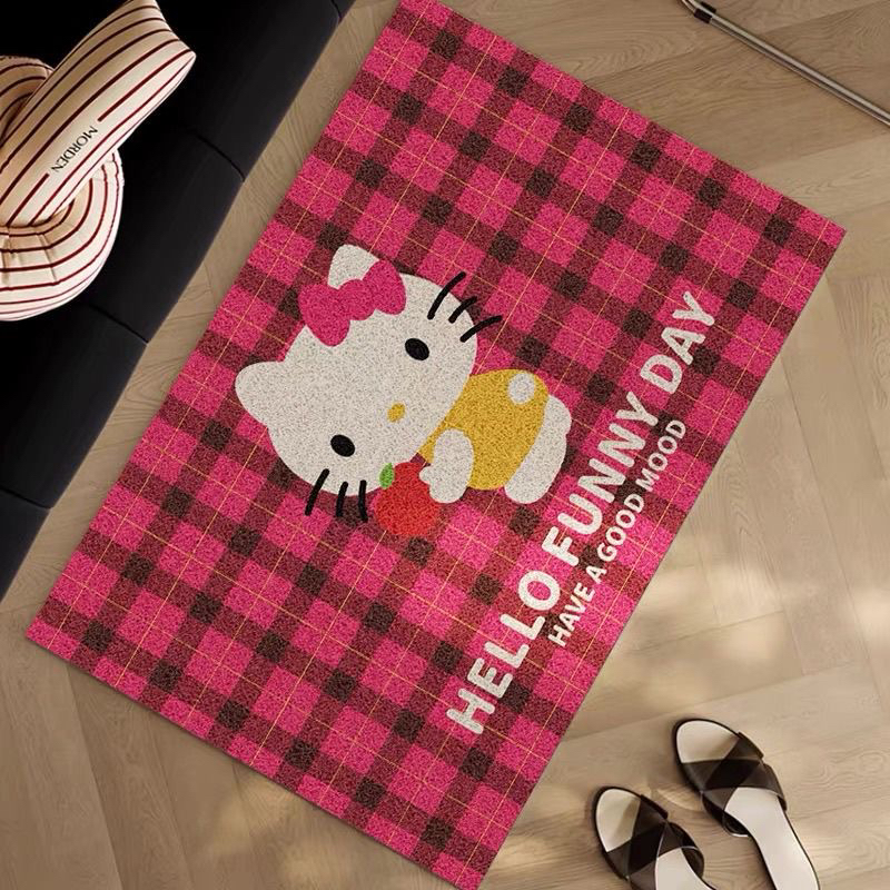 Hellokitty入户卡通门垫丝圈可裁剪玄关垫耐脏耐磨脚垫子进门地垫