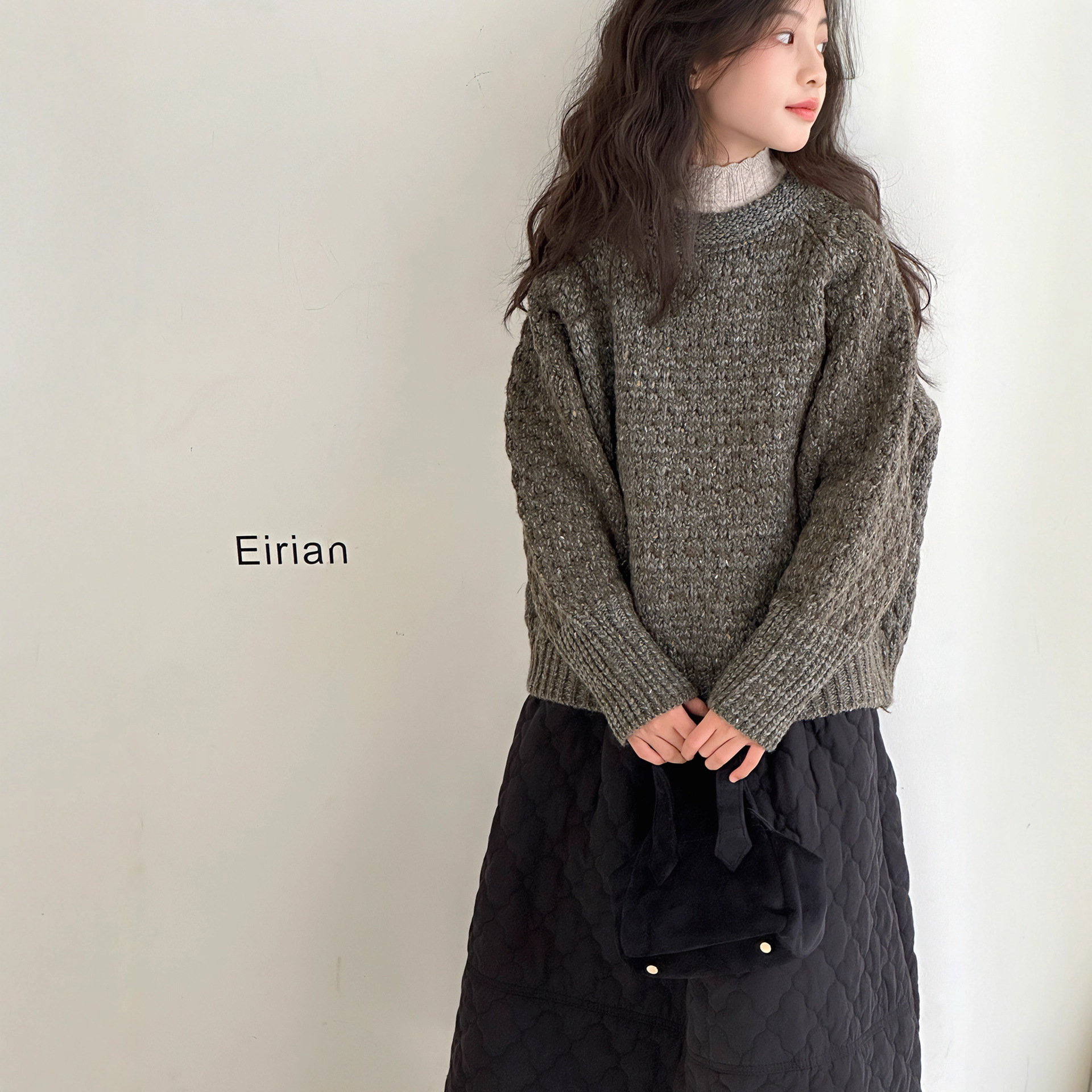 女孩大童春秋时髦洋气毛衣