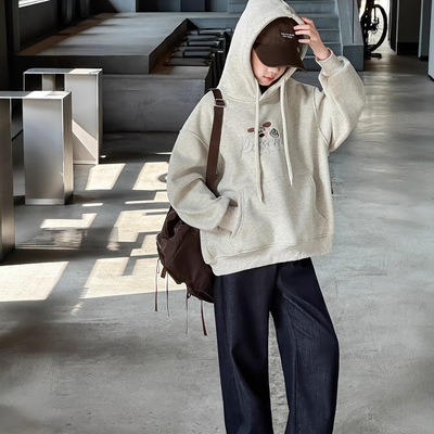 女童加绒卫衣冬季2025新款洋气儿童连帽加厚秋冬女大童一体绒上衣