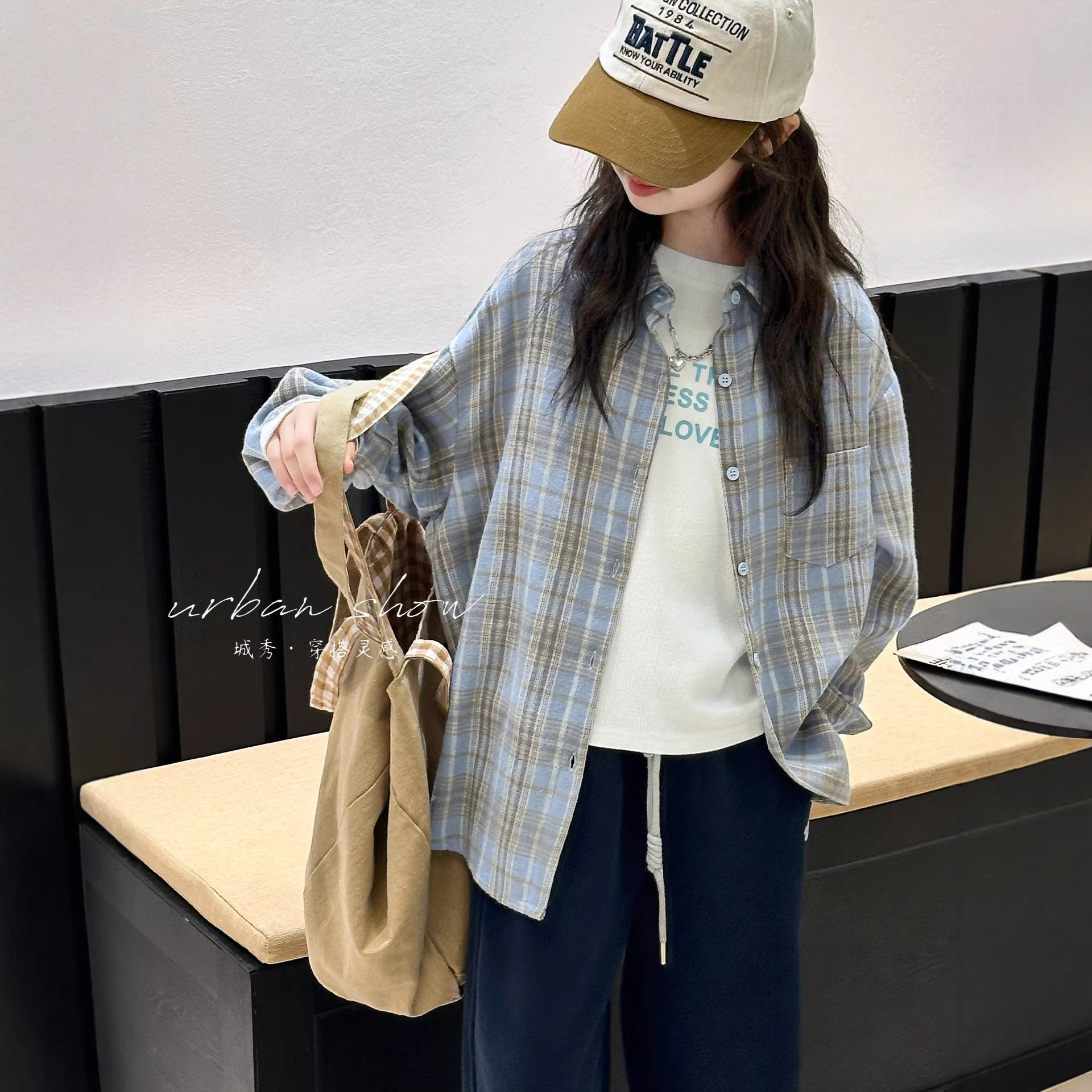 女童格子衬衫2026秋装新款洋气儿童春秋款大童超好看衬衣长袖外套