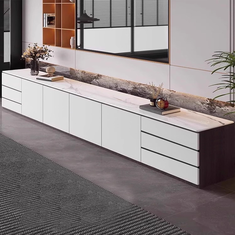 实木岩板电视柜客厅落地款