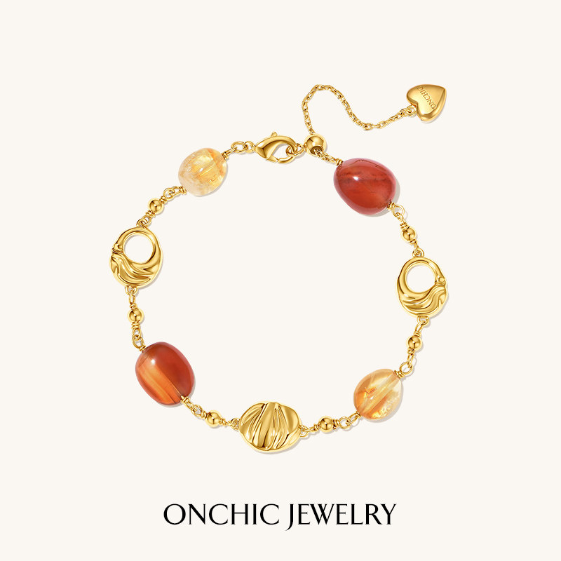 【明星同款】Onchic幻彩流沙手链高级感女轻奢小众精致玛瑙多巴胺图片