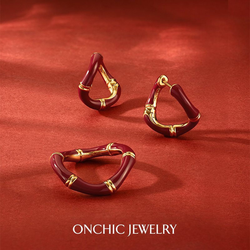 Onchic红运竹节耳环女轻奢高级感本命新年红色耳饰品竹子精致秋冬,饰品/流行首饰/时尚饰品新,耳环,淘宝优惠券,粉丝福利购,淘宝优惠卷