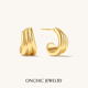 谭松韵同款 Onchic扭线波纹耳钉女小众设计感2025新款 高级感耳环