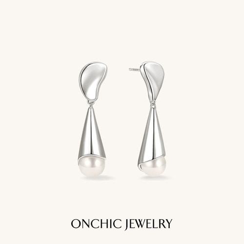 ONCHIC珍珠耳环女小众设计感耳饰