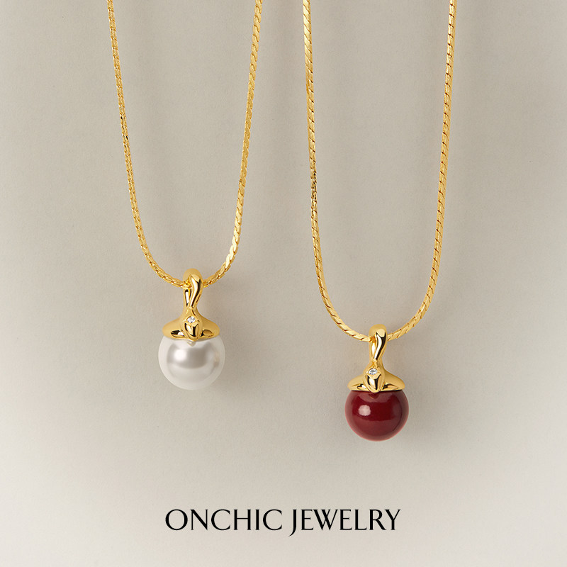 Onchic鸿运项链女朱砂吊坠高级感图片