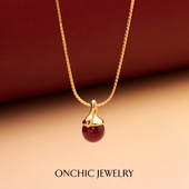 锁骨链生日礼物送女友 Onchic小愿果朱砂项链女吊坠红色本命年新款