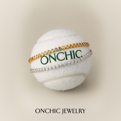 Onchic彩虹网球手链优雅镶石手链