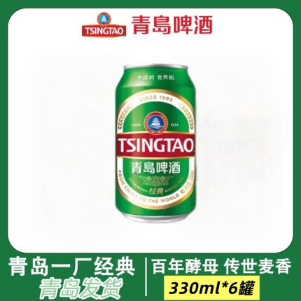 青岛啤酒一厂啤酒330ml 500ml罐醇正口感麦香浓郁黄啤酒 产地发货